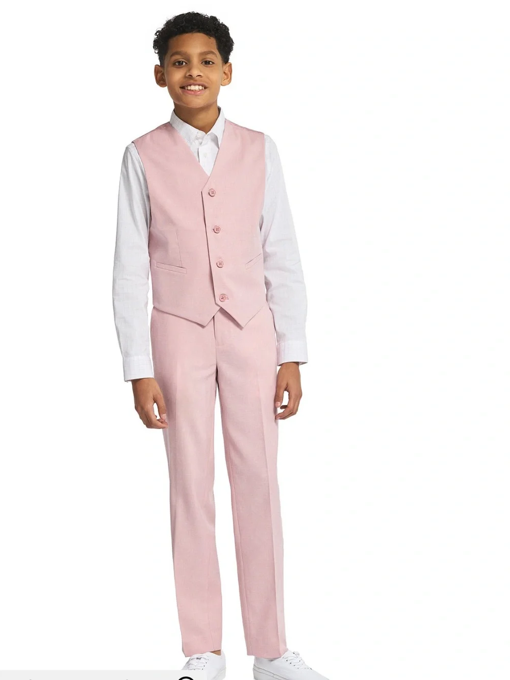 NWT//Calvin Klein Boys Med. Pink Dress Vest & Stretch Pants Set/Sz 8